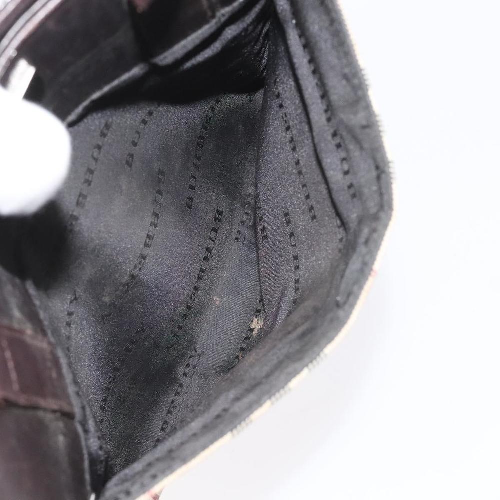 BURBERRY Nova Check Hand Bag Nylon Leather Beige Silver Auth ac3586 - Picture 12 of 16